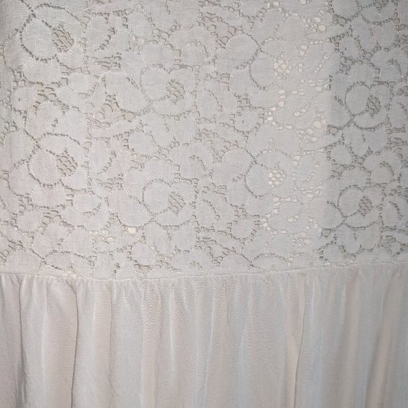 P.S. LOVE White (or Off-White) Lace Sleeveless Button Down Tank Top Small - Picture 11 of 15